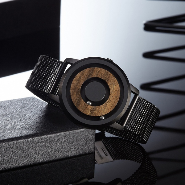 EUTOUR Wooden Dial Simple Steel Ball Fashion Concept Watch Men
