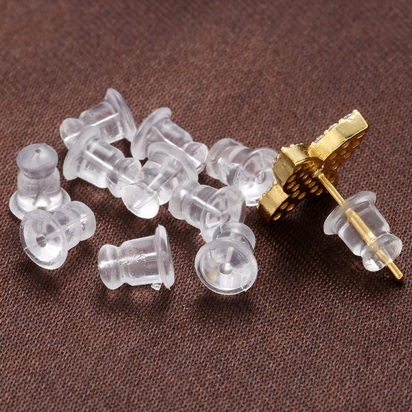 Soft Plastic Earring Backs Clear (10-Pcs)