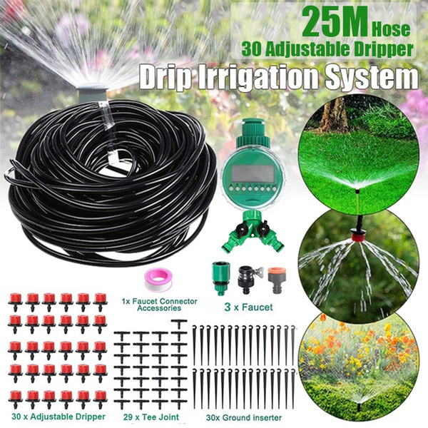 Dripper Plant Watering Garden Tee Joint Hose Timer Micro Drip Irrigation Systems 