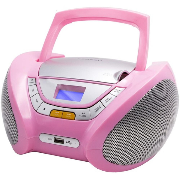 Mädchen Stereo Anlage tragbar CD Player Pink Party Radio Kassette Puffy Sticker 