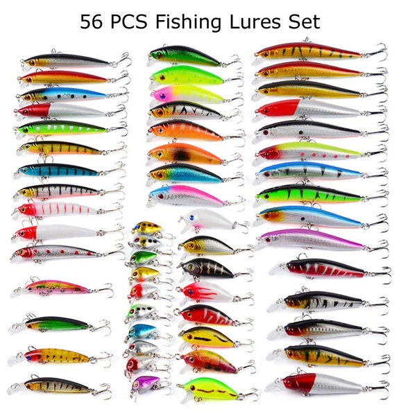 Fishing Lures Kit Mixed Including Minnow CrankBait with Hooks for Saltwater  Freshwater Trout Bass Salmon Fishing