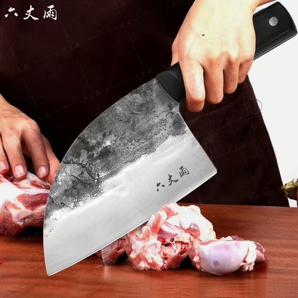 Professional Chinese Traditional Forged Butcher Knife Chef Knife Kitchen  Knife Sharp Blade Cleaver Slicer Full Tang Slaughtering Knife Chef's Meat  Cleaver High Manganese Steel Hardness Forged Manual Knife Filleting Slicing  Vegetable Cutter