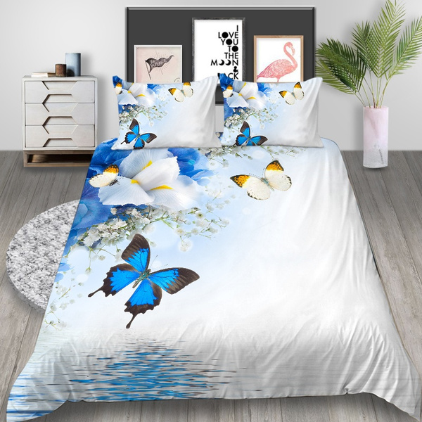 blue butterfly duvet set