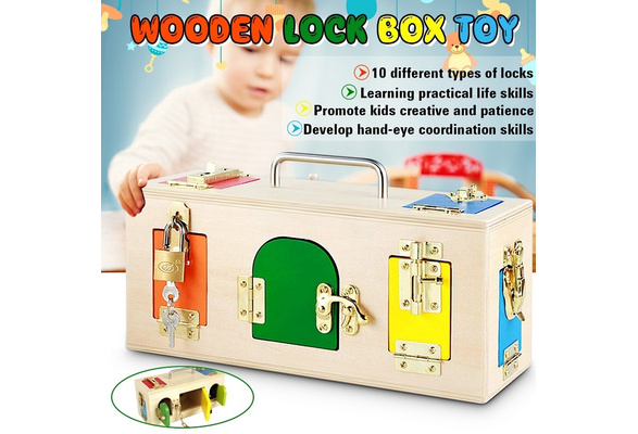 Wooden lock deals box for kids