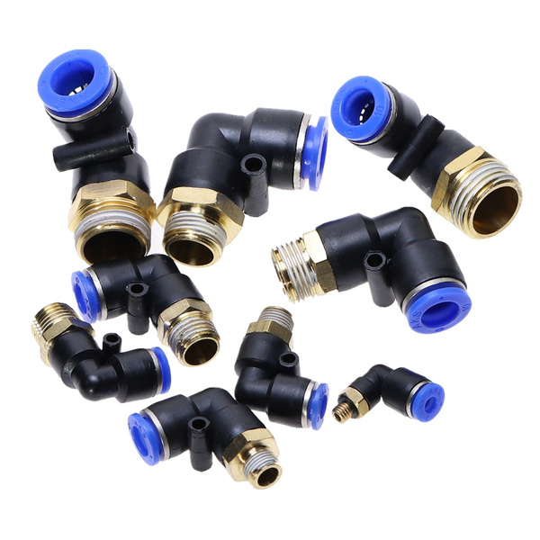 6 x pneumatic push fit elbow connector hose air line 4-6-8-10-12mm 