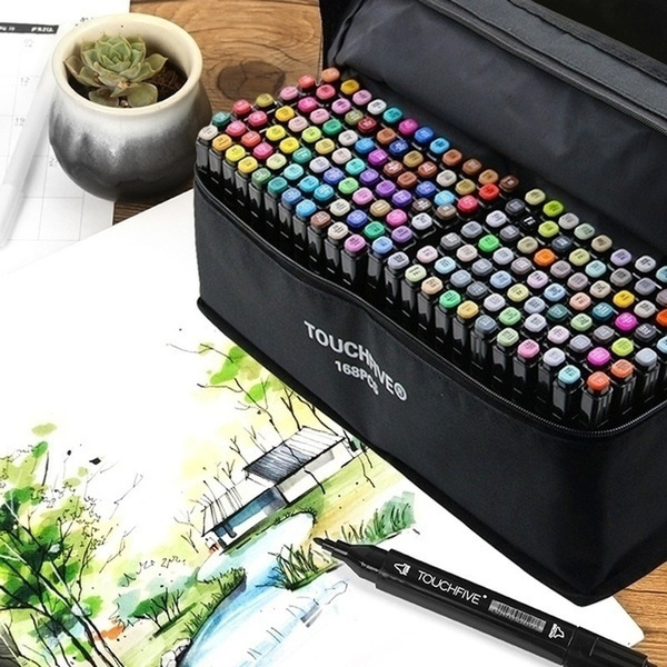 Ginflash Soft Brush Comic Art Markers Brush Pen Sketch Alcohol Based  Markers Dual Head Manga Drawing Art Supplies