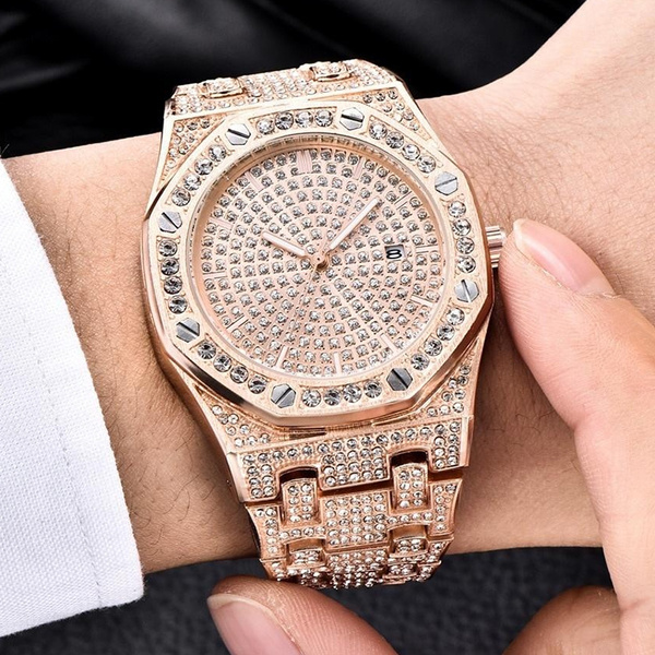 2019 Fashion Gold Diamond Watches for Men Luxury Design Watch