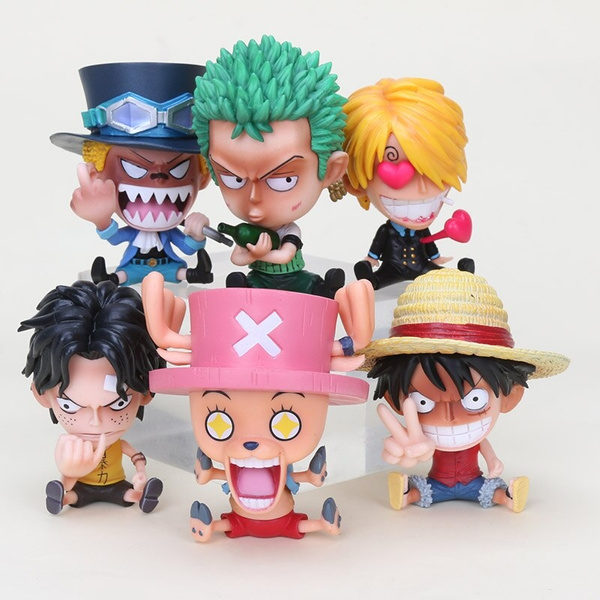 Mini figurine d'action One Piece, Luffy, Zoro, Sanji, Chopper