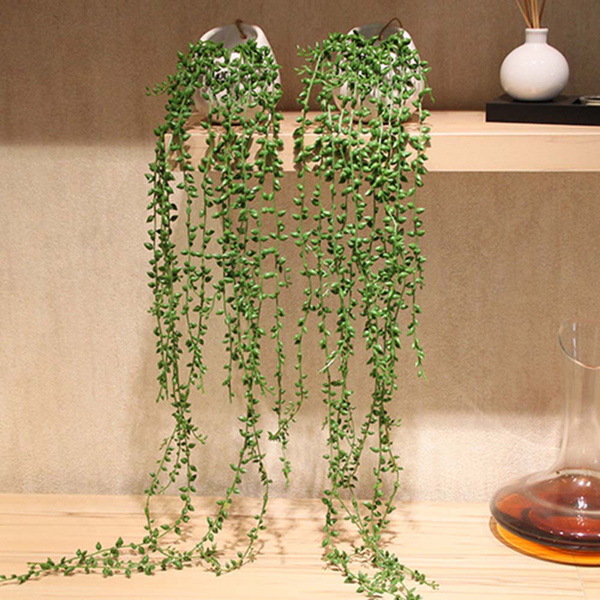1Pcs Artificial String of Pearls Hanging Beads Lover Tears Faux Succulent Plant