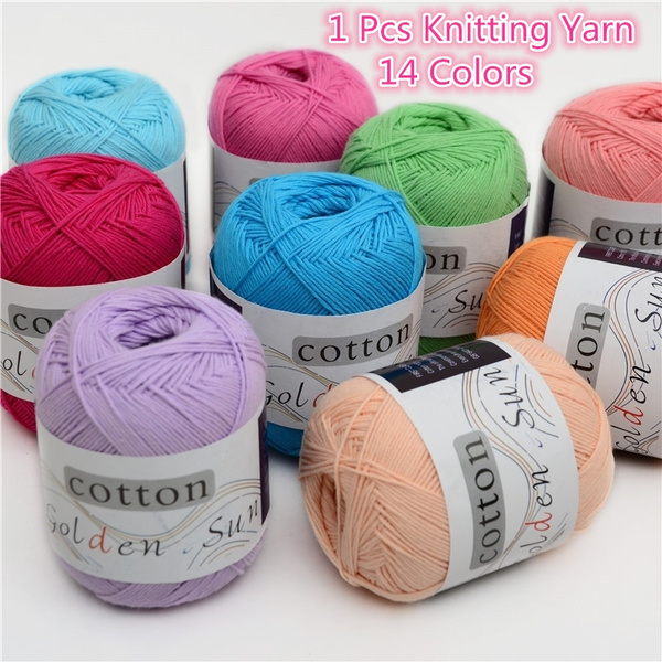 1 Roll 50g Cotton Knitting Yarn Crochet Yarn for Knitting Soft Smooth ...