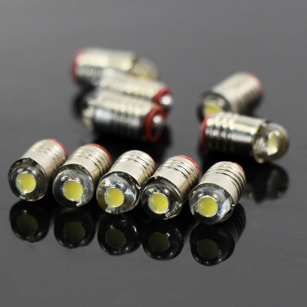 10PCS warm/Bright White LED Screw Bulb E5 E5.5 12V-14V Spur HO/TT