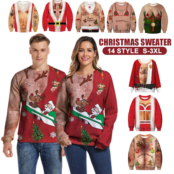 Christmas Womens Ladies X-mas Jumper  Sweater Retro Vintage Novelty lot Sizes 