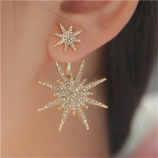 Sterling, DIAMOND, Star, Gemstone Earrings