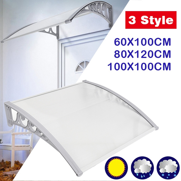 3 Sizes Outdoor Polycarbonate Front Door Window Awning Patio Cover