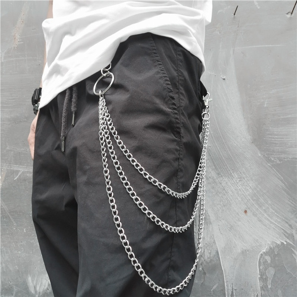 Hip Hop Personality Fashion Women Punk Metal Chain Multilayer Chains Waist  Chain Jeans Chain