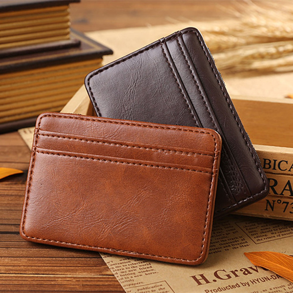 Men's Genuine Leather Wallet ID Card holder Bifold Coin Purse Pocket Money Clip 