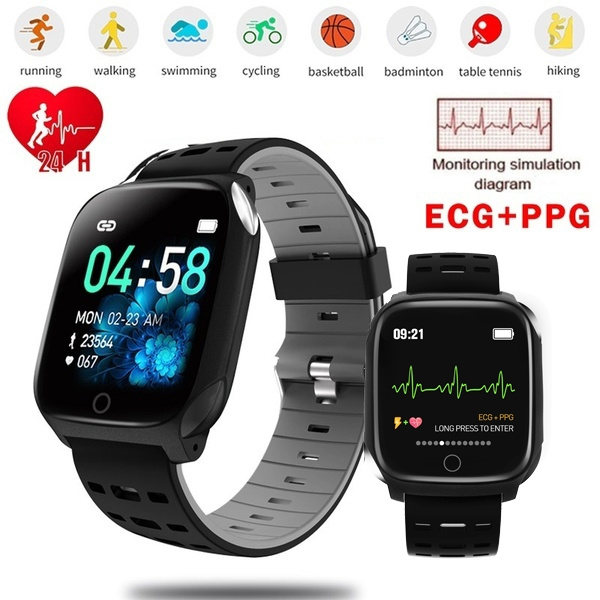 2019 Smart Watch Sport Fitness ECG+PCG Blood Pressure Heart Rate ...