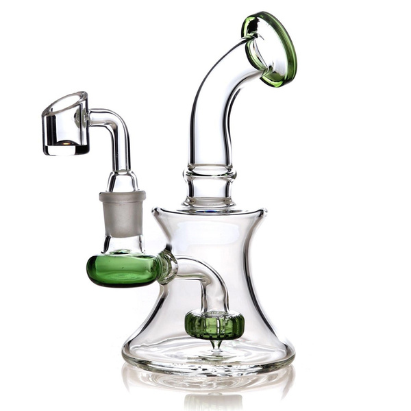 Portable Glass Bubbler High Quality Dab Rig Water Pipe Smoking Pipes with  14 MM Joint Bowl