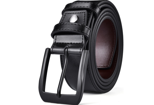 Men Genuine Leather Dress Belt With Single Prong Buckle Fashion Classice  Pin Buckle Men Belt | Wish
