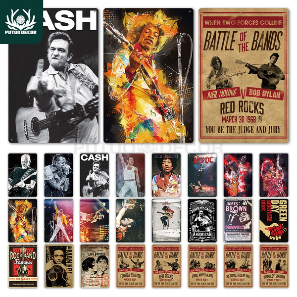 24 Kinds of Rock Star Vintage Metal Tin Signs Wall Decor (8