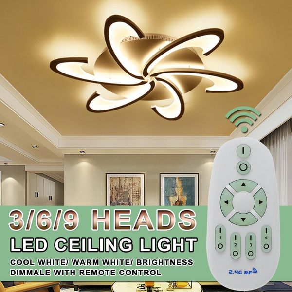 3 6 Heads Modern Ceiling Light Led Acrylic Lamp Chandeliers For Living Room Bedroom Home Lighting Cool Warm White Dimmable Wish Led Acrylic Lamp Chandeliers, Best Ceiling Light Fixtures For Living Room