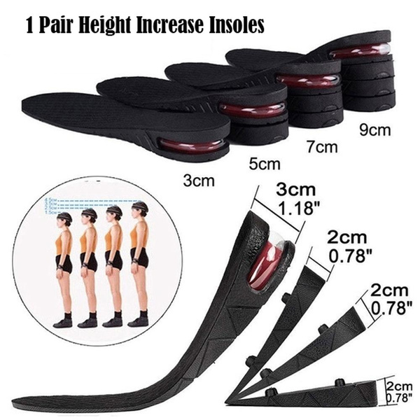 1 Pair Unisex Height Increase Insole Adjustable Cut Lift Shoe Insert Pad #KY 