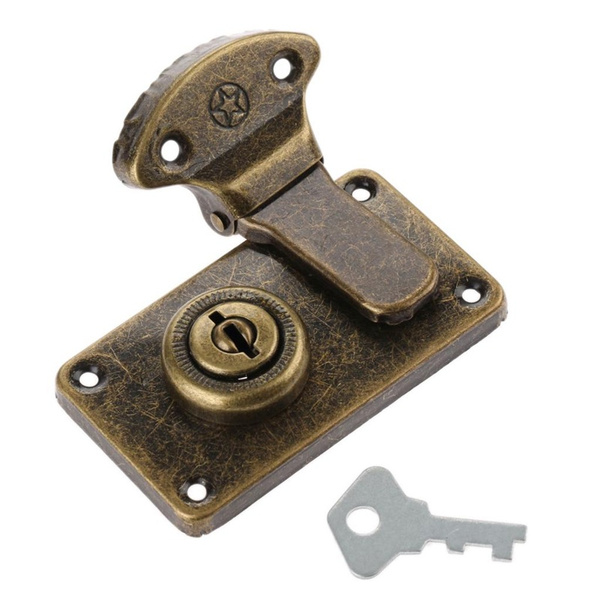 Solid Brass Large Trunk Catch Hasp Latch for Suitcase Box Old 