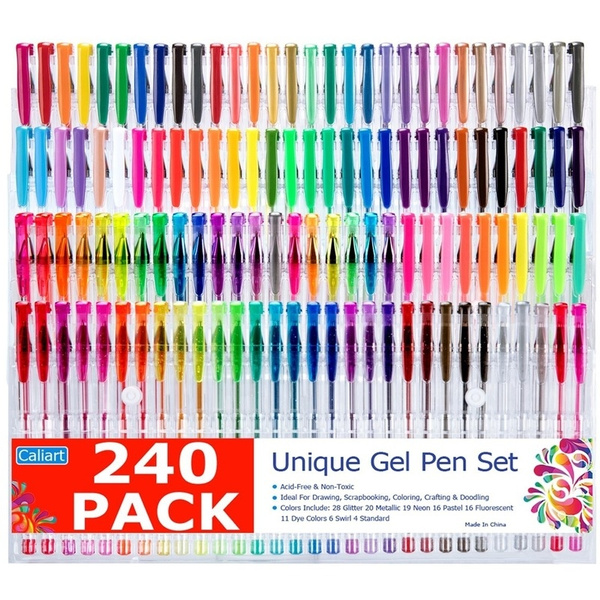 Colored Glitter Gel Pens, 120 Colors Gel Pen with 120 Refills - Set of 240