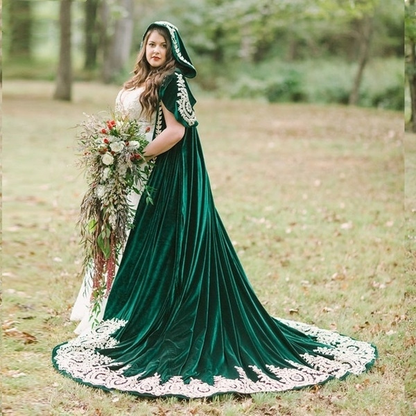 pfs Dark green Velvet wedding coat with 