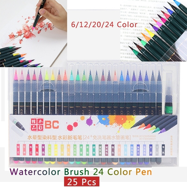 Good Quality 12/20/24 Colors Soft Brush Water Color Pen for