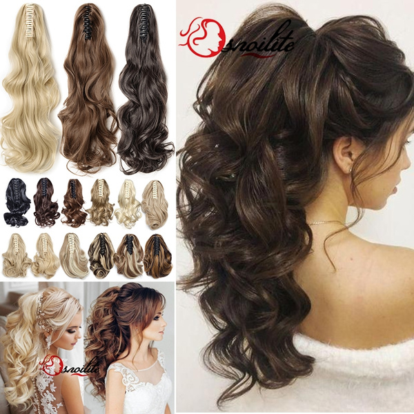 2020 Chic Long Hair Bun Wig PonyTail Matte High Temperature Silk Chemical Fiber Claw Clip 12 18 21 24 26inch