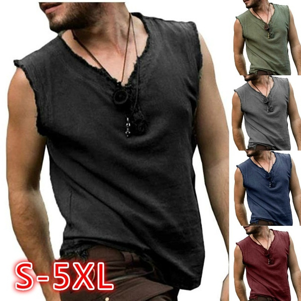 deep cut sleeveless t shirt