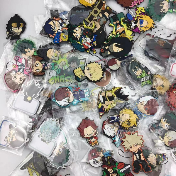 Randomly Send Anime Boku no Hero Academia rubber acrylic Keychain Straps Cosplay