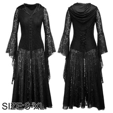Goth, solidcolordre, Lace, Long Sleeve
