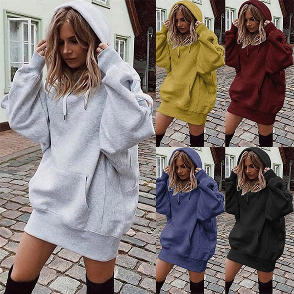 Spring And Autumn Fashion Women's Casual Oversized Hoodie Front Pocket  Hooded Pullover Outwear Sweatshirts | Wish