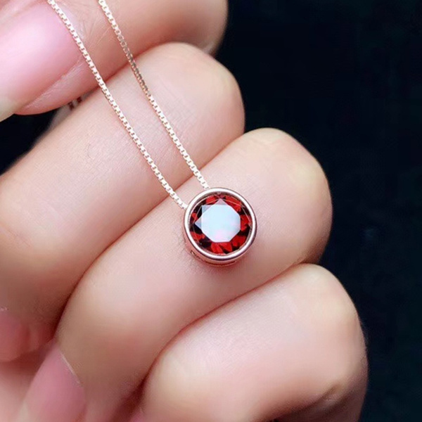 Simple garnet deals necklace