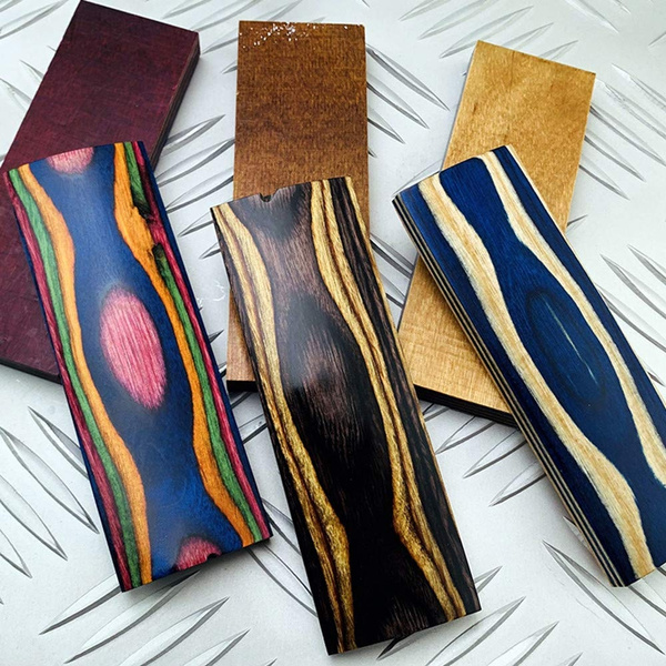 1 Pair Color Wood Knife Handle Scales Wood Handles Slabs Knives Custom ...