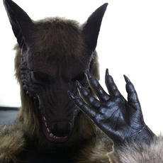 Wish Customer Reviews: Creepy Full Face Wolf Latex Mask Wolf Claws ...