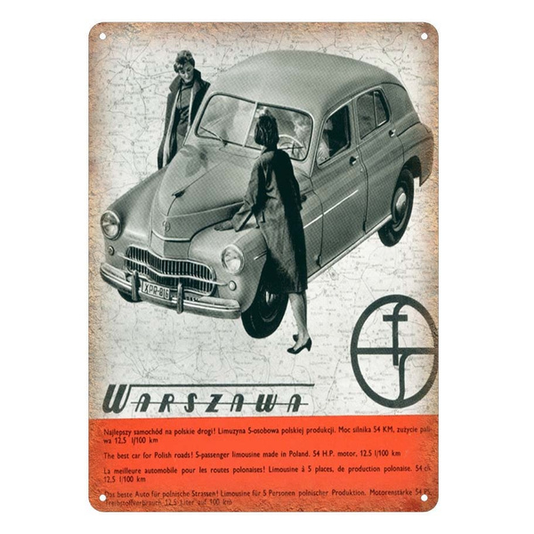 Warszawa Fso Polish Retro Signs Plaques Decorative Metal Wall Art Wish