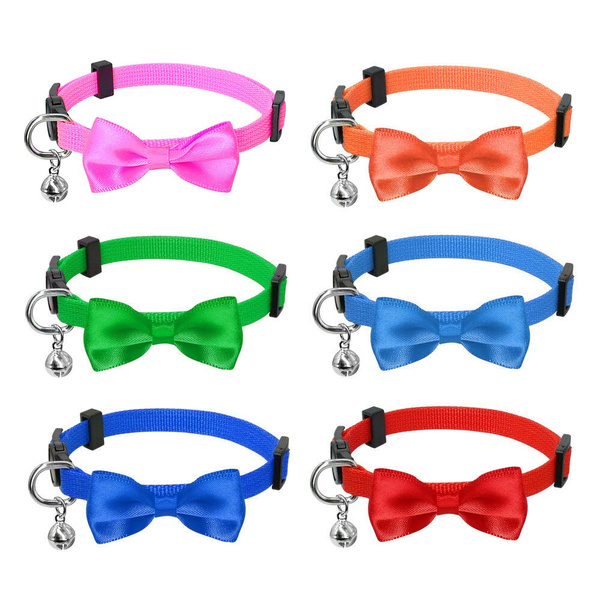Cat Collar Bow Buckle With Bell For Kitten Tie Safety isfang Wish