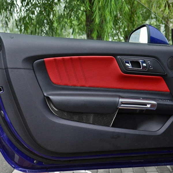 Carbon Fiber Rear Trunk Door Logo Sticker Cover Trim For Ford Mustang 2015-2019