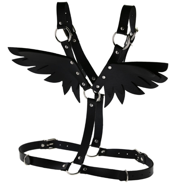 1pc Women Gothic Sexy Leather Angel 