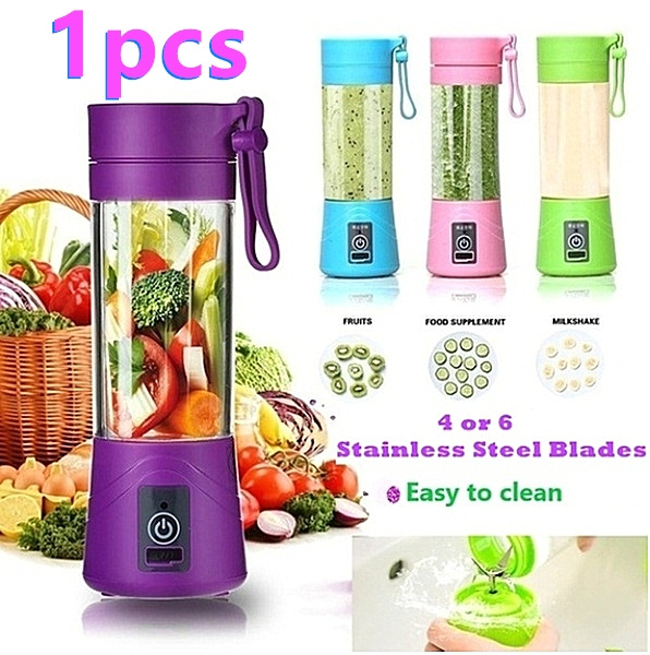 Portable Small Electric Juicer Stainless Steel Blade Cup Fruit