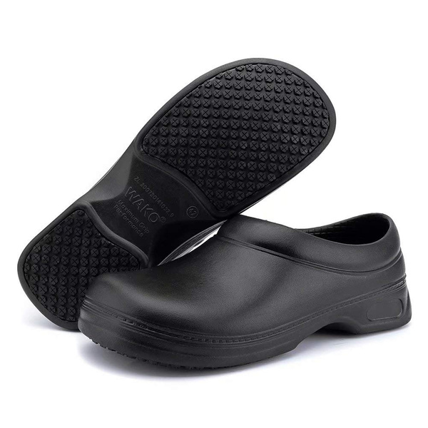 Black Slip-Resistant Kitchen Slippers Zapatillas Antideslizantes de Cocina 