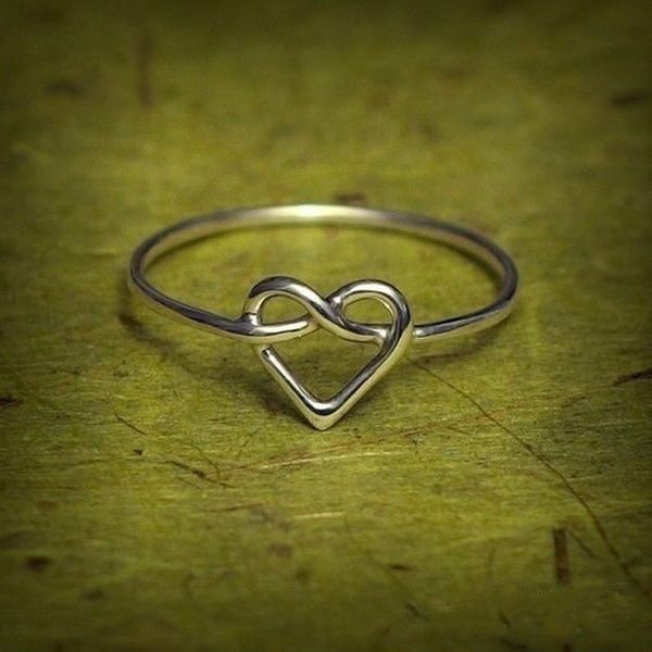 Taille 5 Sterling Argent Brillant Unique Infinity Celtique Amour Knot Ring
