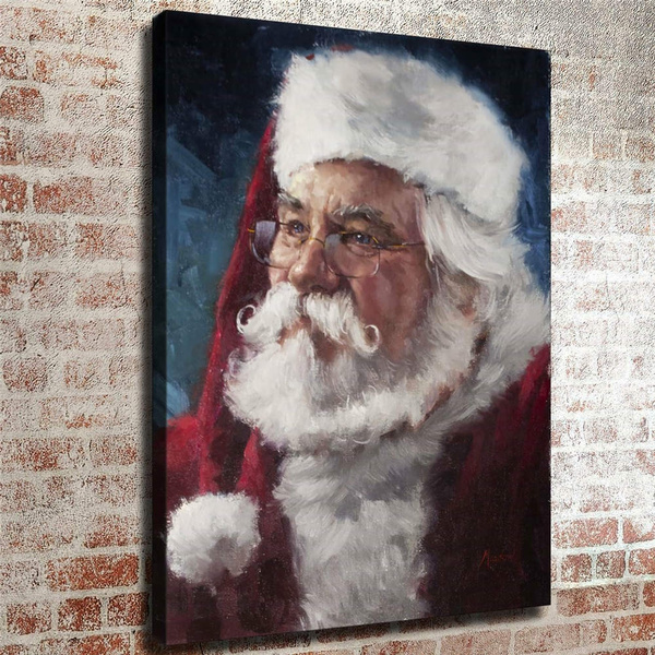 Santa Claus HD Canvas prints Painting Home decor Picture room Wall art Poster