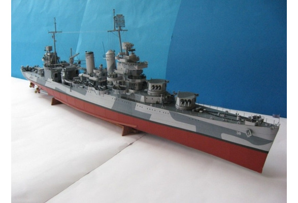 High quality World War II American Heavy Cruiser 3D Paper Model Kit 