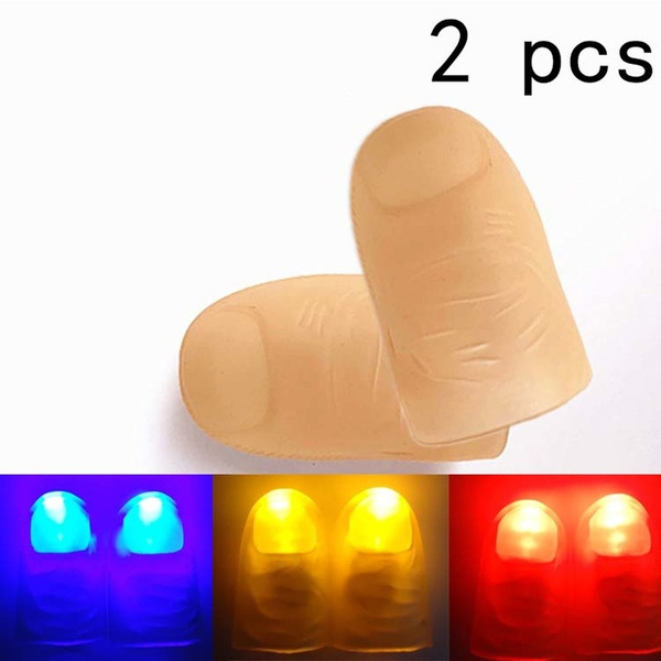 LED Finger Lights Tricks Finger Light Thumbs Light Finger Prank Toy Tool  for Perform Halloween