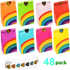 Heart, rainbow, craftstick, party bags