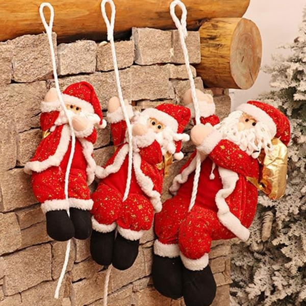 CHRISTMAS SANTA CLAUS CLIMBING ROPE SHOWCASE XMAS TREE WINDOW HANGING DECOR GIFT